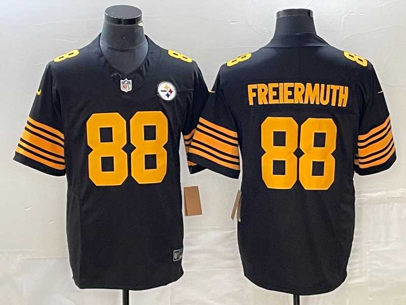 Men's Pittsburgh Steelers #88 Pat Freiermuth Black Yellow 2023 FUSE Color Rush Stitched Nike Limited Jersey